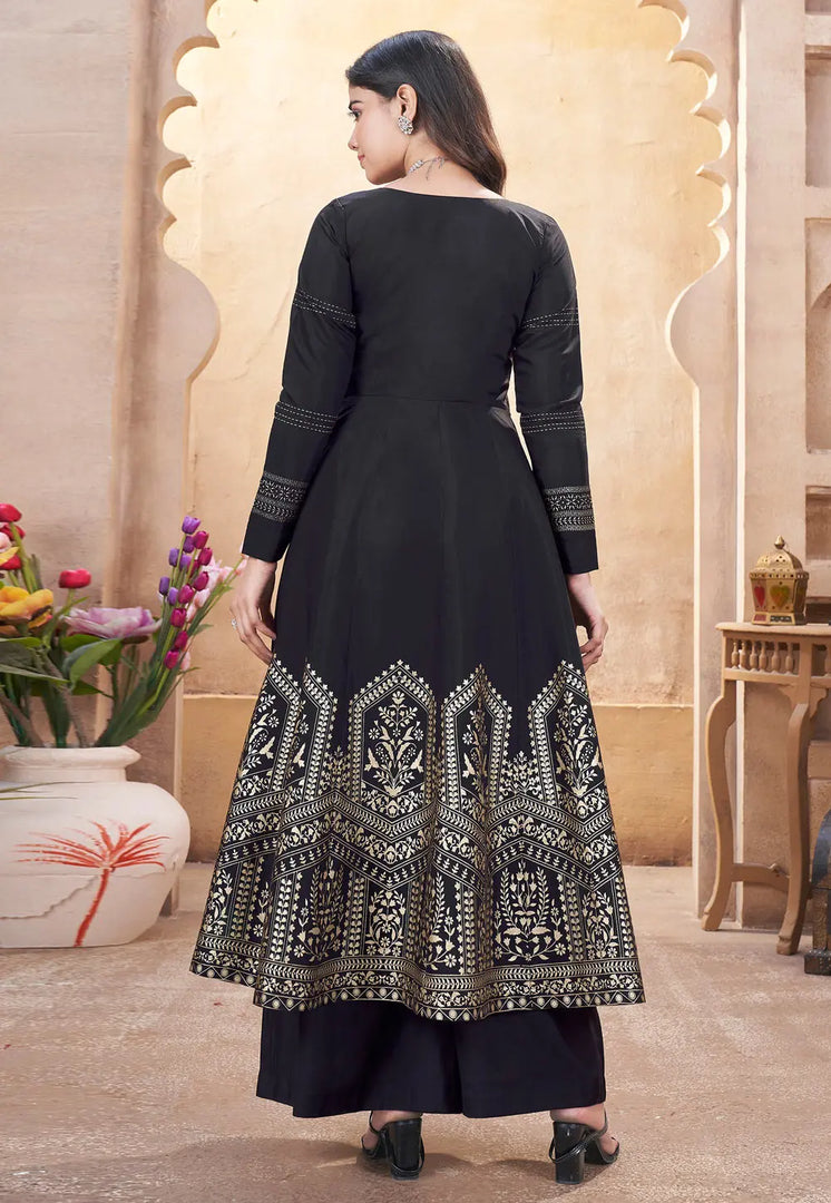 Black Silk Readymade Pakistani Suit