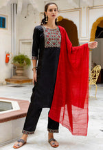 Load image into Gallery viewer, Black Silk Readymade Pant Style Suit
