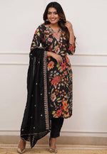 Load image into Gallery viewer, Black Silk Readymade Pant Style Suit
