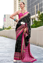 Load image into Gallery viewer, Black Silk Saree With Blouse
