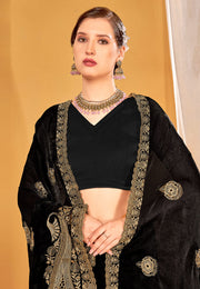 Black Silk Saree With Blouse