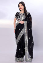 Load image into Gallery viewer, Black Tussar Saree With Blouse
