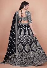 Load image into Gallery viewer, Black Velvet Circular Lehenga Choli
