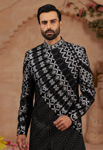 Load image into Gallery viewer, Black Velvet Indo Western Sherwani
