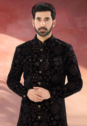 Black Velvet Indo Western Sherwani