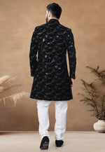 Load image into Gallery viewer, Black Velvet Indo Western Suit
