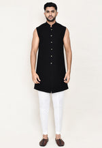 Load image into Gallery viewer, Black Velvet Jacket Style Sherwani
