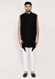 Black Velvet Jacket Style Sherwani