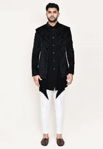 Load image into Gallery viewer, Black Velvet Jacket Style Sherwani
