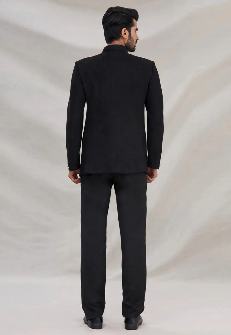 Black Velvet Jodhpuri Suit