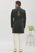 Load image into Gallery viewer, Black Velvet Jodhpuri Suit
