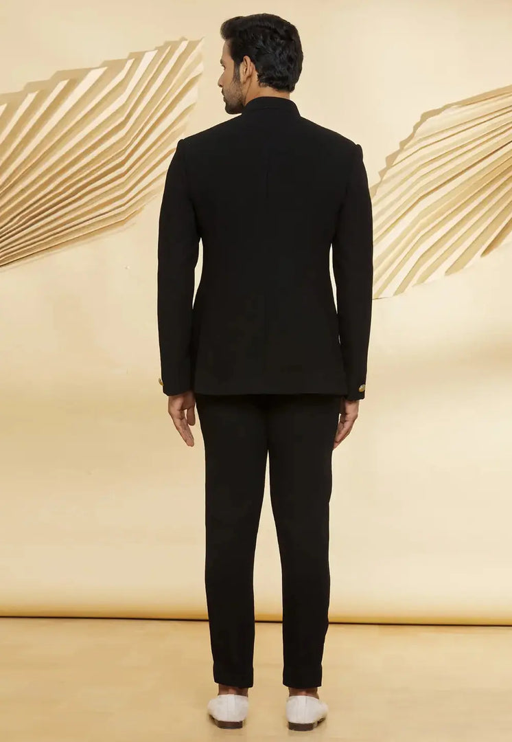 Black Velvet Jodhpuri Suit