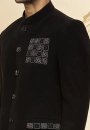 Black Velvet Jodhpuri Suit