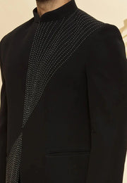Black Velvet Jodhpuri Suit