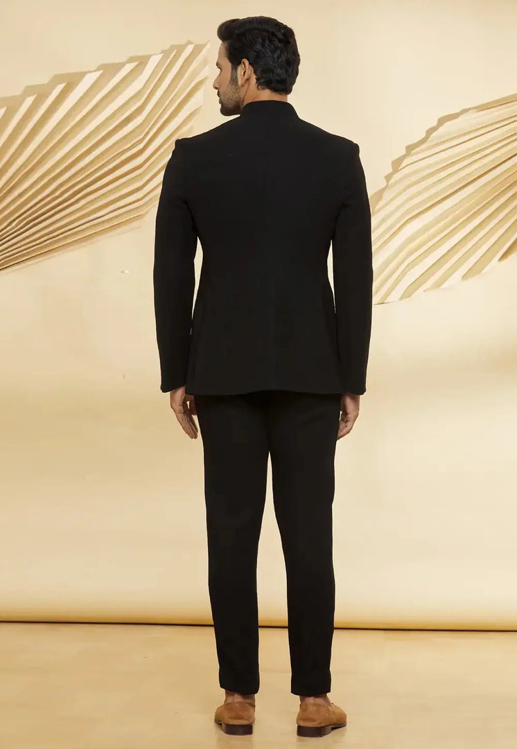 Black Velvet Jodhpuri Suit