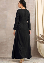 Black Velvet Kurta Set With Pant