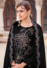 Load image into Gallery viewer, Black Velvet Pakistani Suit
