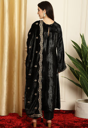 Black Velvet Pant Style Suit