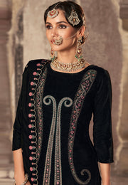 Black Velvet Pant Style Suit