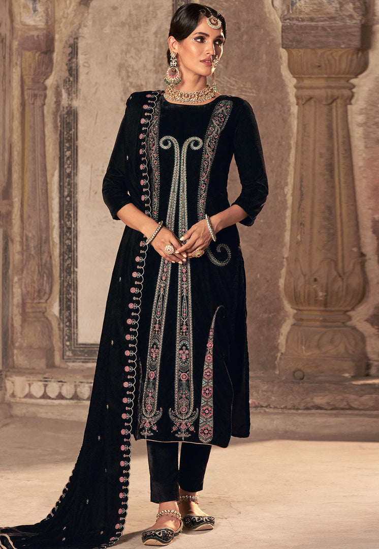 Black Velvet Pant Style Suit