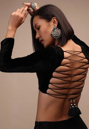 Black Velvet Readymade Blouse