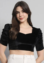 Load image into Gallery viewer, Black Velvet Readymade Blouse
