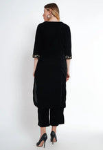 Load image into Gallery viewer, Black Velvet Readymade Palazzo Suit
