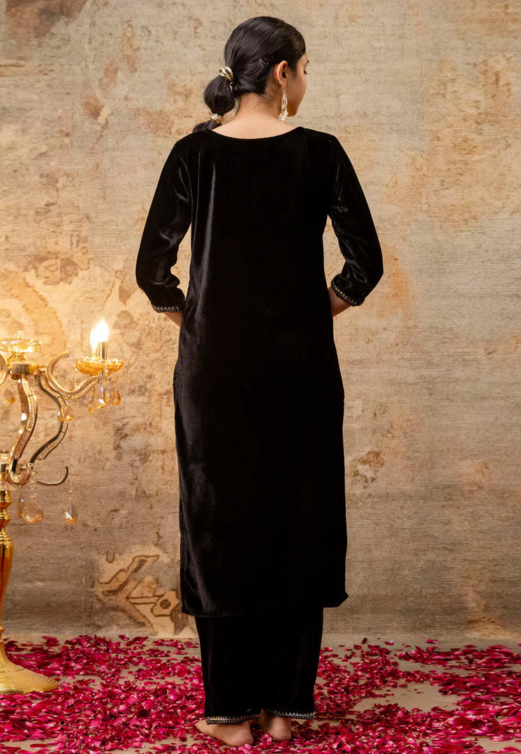 Black Velvet Readymade Pant Style Suit