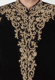 Black Velvet Sherwani