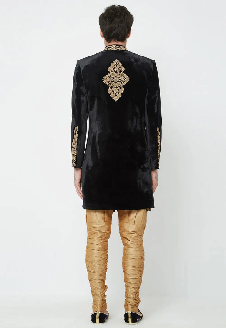 Black Velvet Sherwani