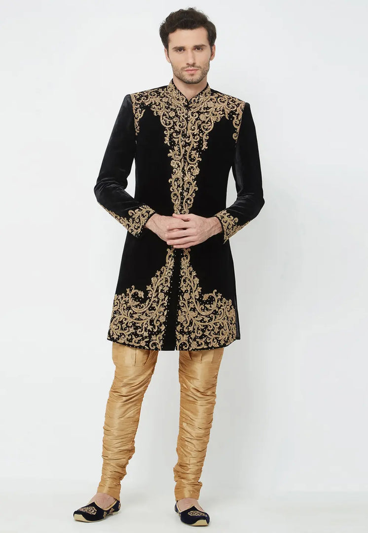 Black Velvet Sherwani