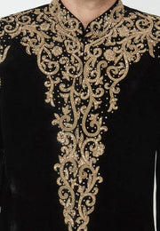 Black Velvet Sherwani