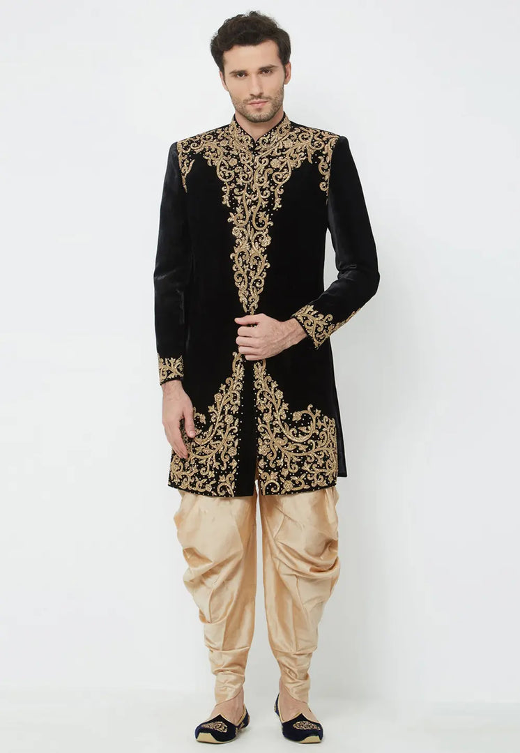 Black Velvet Sherwani