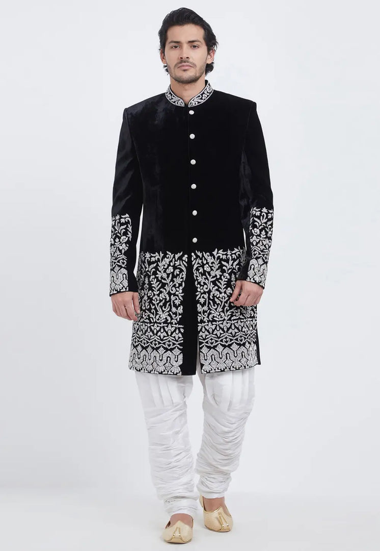 Black Velvet Sherwani