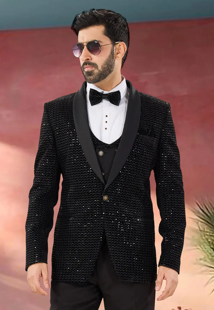 Black Velvet Tuxedos Suit