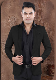 Black Viscose Blazer With Pant