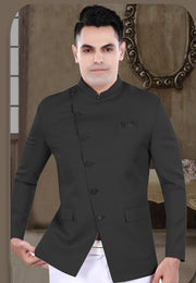 Black Viscose Jodhpuri Suit