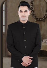 Black Viscose Jodhpuri Suit
