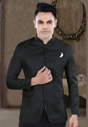 Black Viscose Jodhpuri Suit