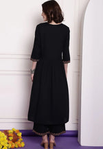 Load image into Gallery viewer, Black Viscose Long Kurti
