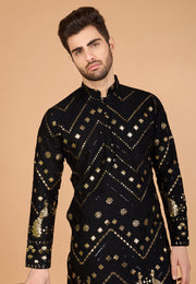 Black Viscose Rayon Kurta Pajama
