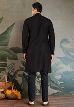 Load image into Gallery viewer, Black Viscose Rayon Kurta Pajama With Stole
