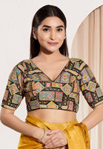 Load image into Gallery viewer, Black Viscose Rayon Readymade Blouse
