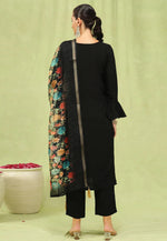 Load image into Gallery viewer, Black Viscose Rayon Readymade Pakistani Suit
