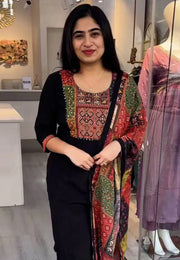 Black Viscose Readymade Pakistani Suit