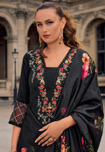 Load image into Gallery viewer, Black Viscose Readymade Pant Style Suit
