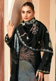 Black Viscose Straight Suit