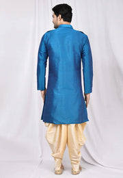 Blue Art Silk Dhoti Kurta