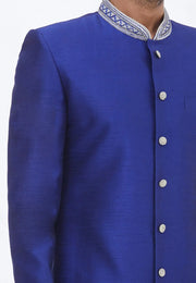 Blue Art Silk Indo Western Sherwani