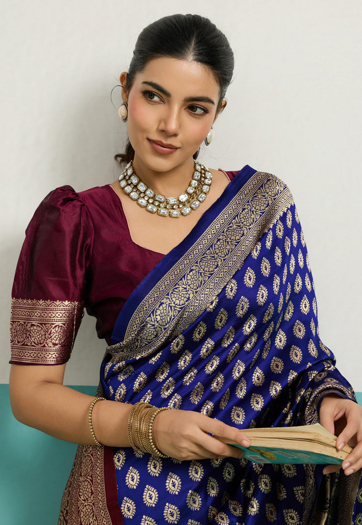 Blue Banarasi Silk Saree